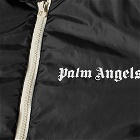 Palm Angels Men's Lightweight Logo Puffer Jacket in Black/White