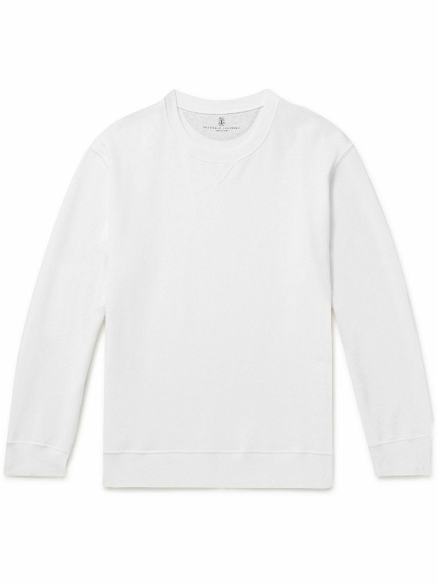 Photo: Brunello Cucinelli - Cotton-Jersey Sweatshirt - White