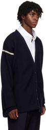 Maison Margiela Navy Elbow Patch Cardigan