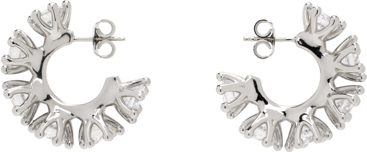 D'heygere Silver Wheel Hoop Earrings