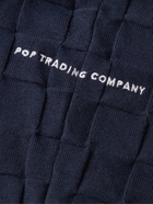 Pop Trading Company - Logo-Embroidered Checked Cotton Sweater - Blue