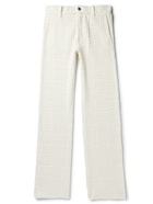 Bottega Veneta - Straight-Leg Cotton-Blend Terry Jacquard Trousers - Neutrals