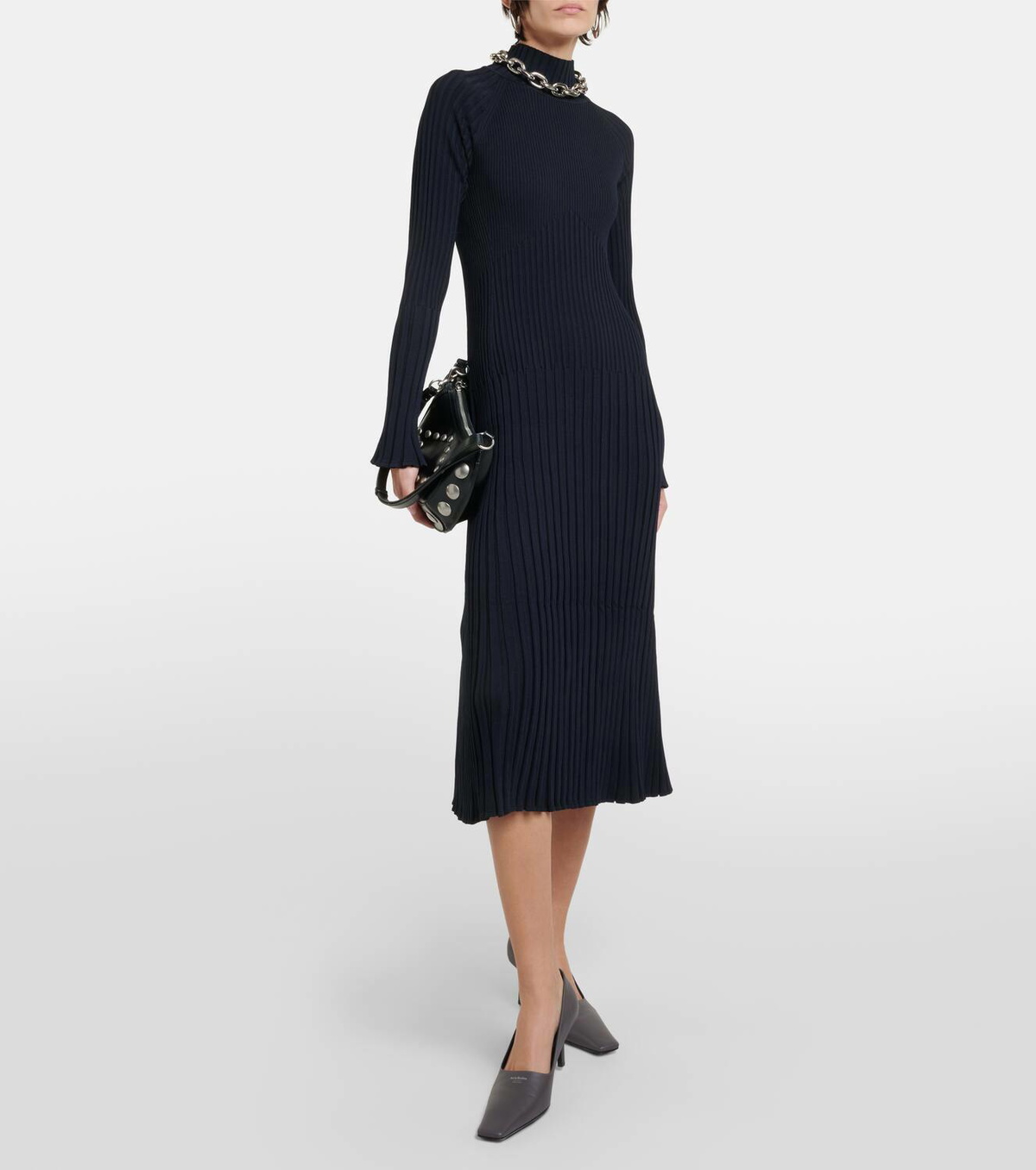 【Proenza Schouler】 Carmenリブニット high-neckミディドレス Proenza Schouler Carmen ribbed-knit high-neck midi dress