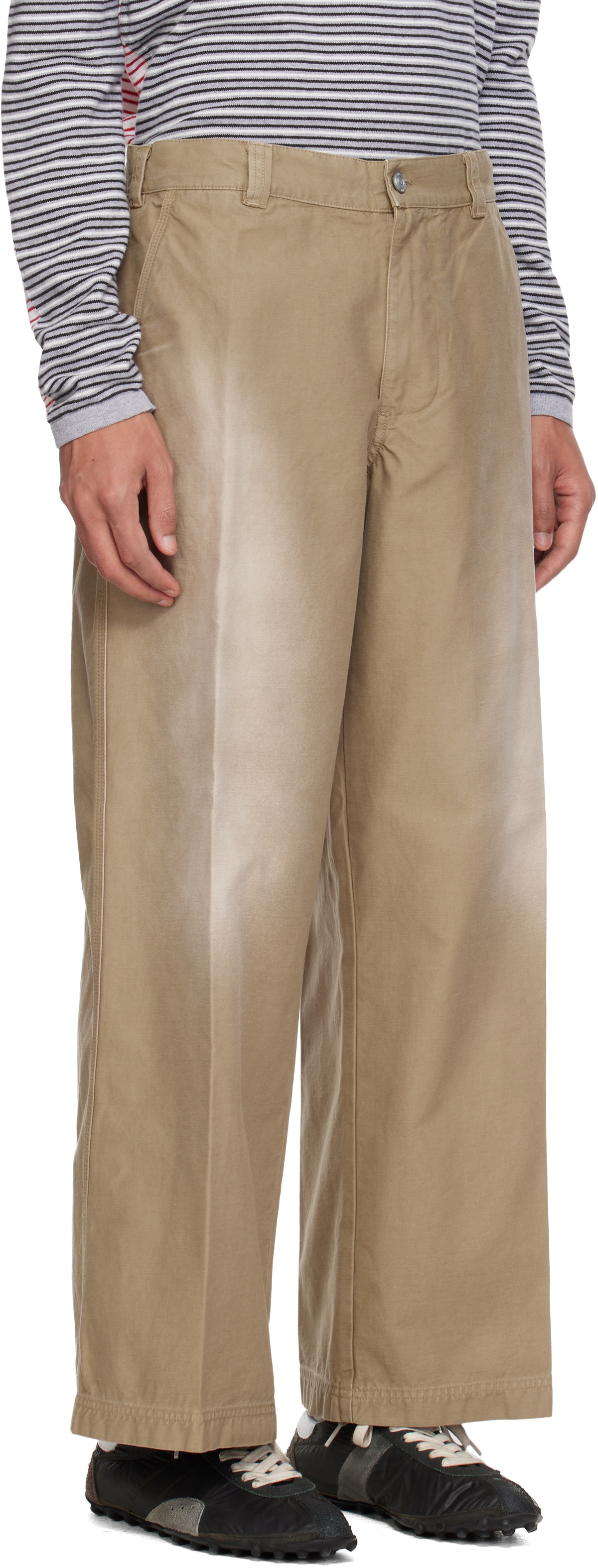 ERL Beige Chino Woven Trousers