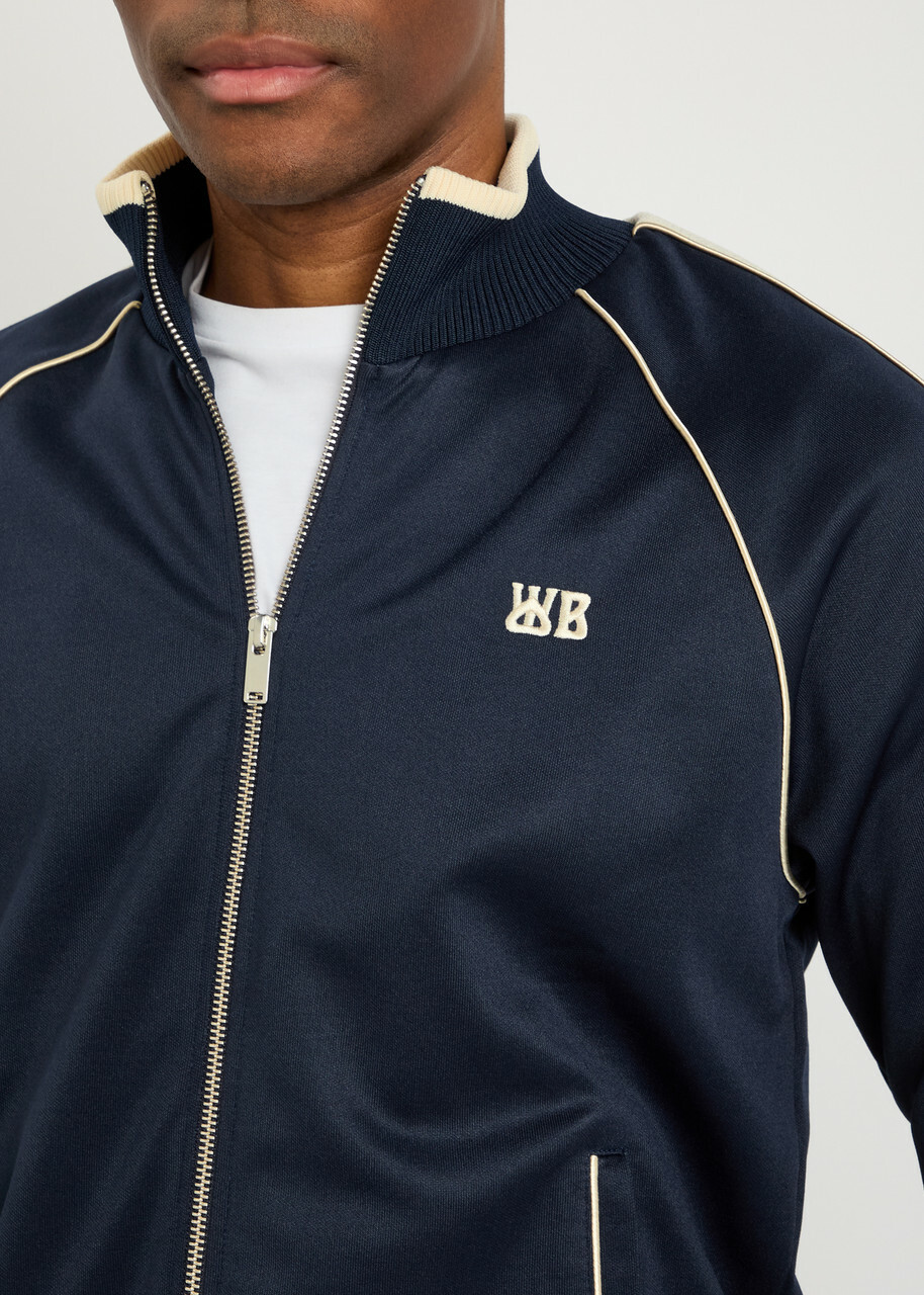 Wales Bonner Motion Logo-embroidered Jersey Track Jacket Navy