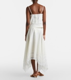 Staud Ainsley lace-trimmed cotton voile midi skirt