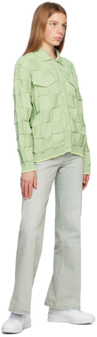 Opening Ceremony Green Check Cardigan