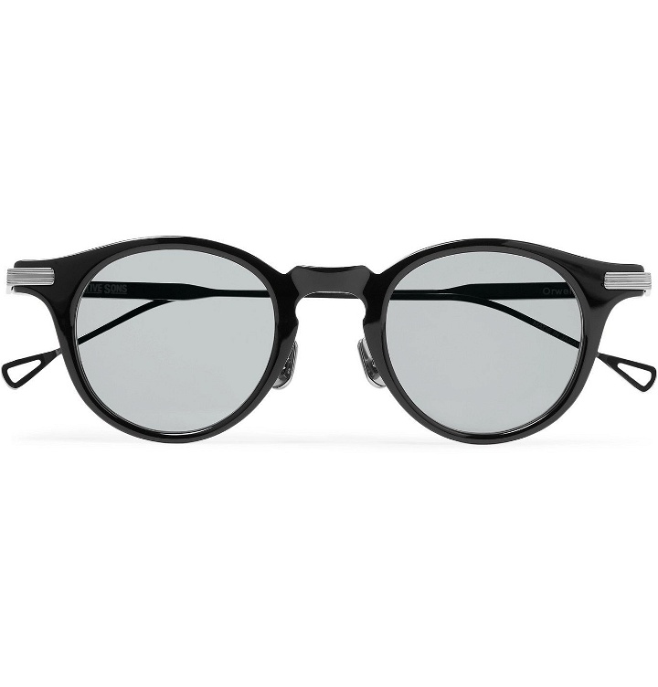 Photo: Native Sons - Orwell Round-Frame Acetate and Gunmetal-Tone Sunglasses - Gray