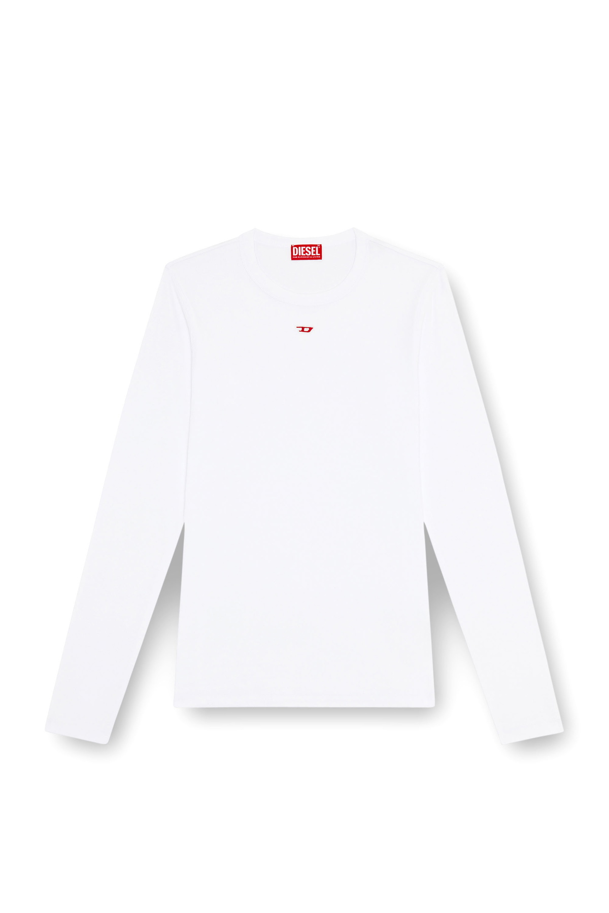 Diesel Long-sleeve T-shirt with D patch - T-Shirts Mens in White