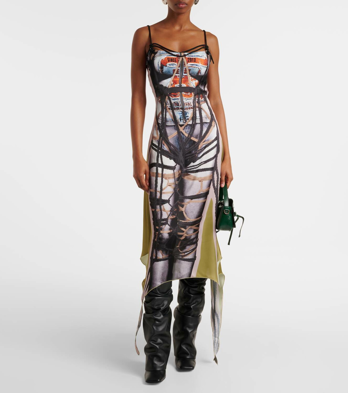 Y/Project Bondage printed midi dress