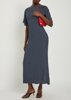 Reformation Maeva Polka-dot Woven Midi Dress Black And White