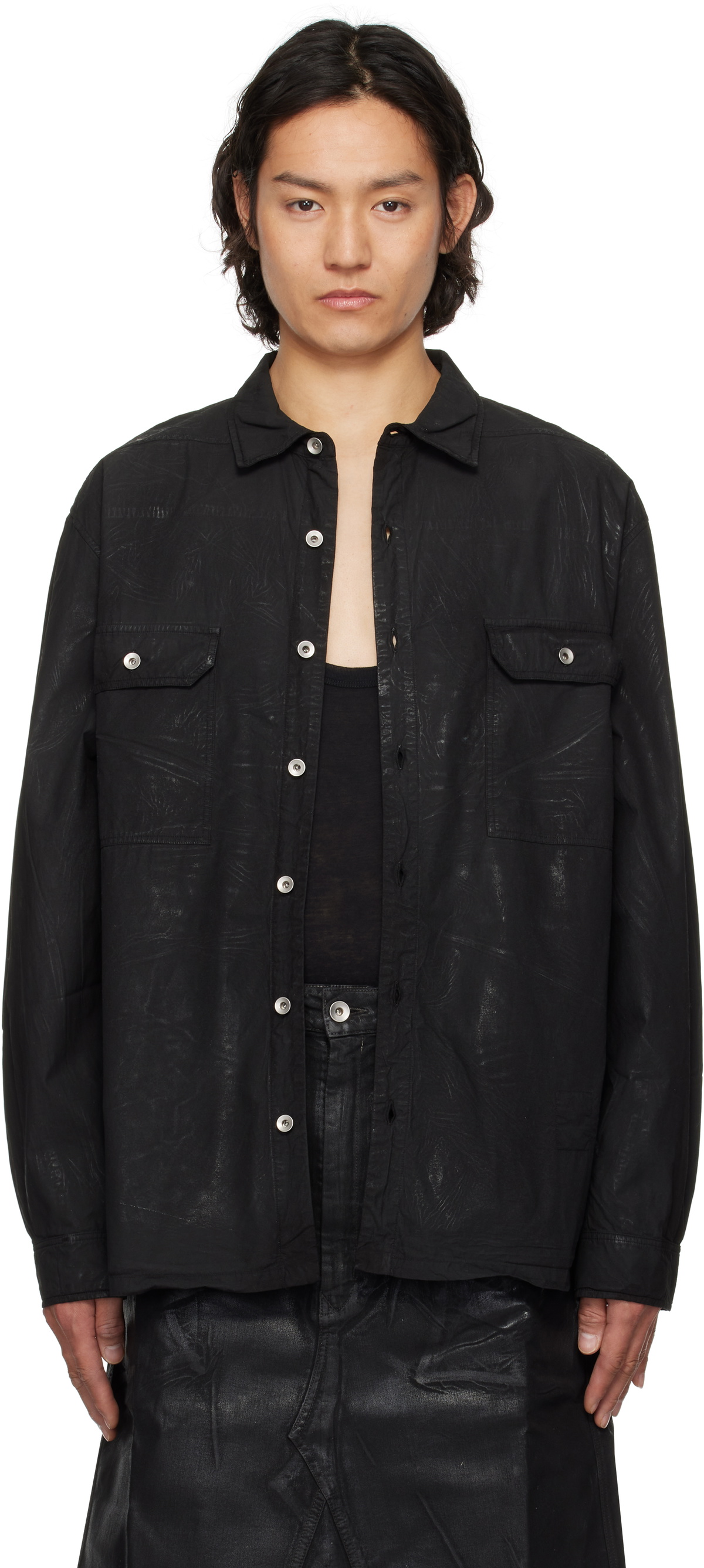 Rick Owens DRKSHDW Black Hollywood Jumbo Overshirt Rick Owens Drkshdw