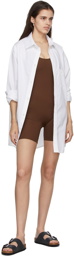 Girlfriend Collective Brown Bike Bodysuit