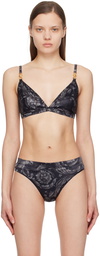 Versace Underwear Black & Gray Barocco Bra