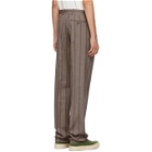 Editions M.R Brown Stripe High-Waisted Trousers