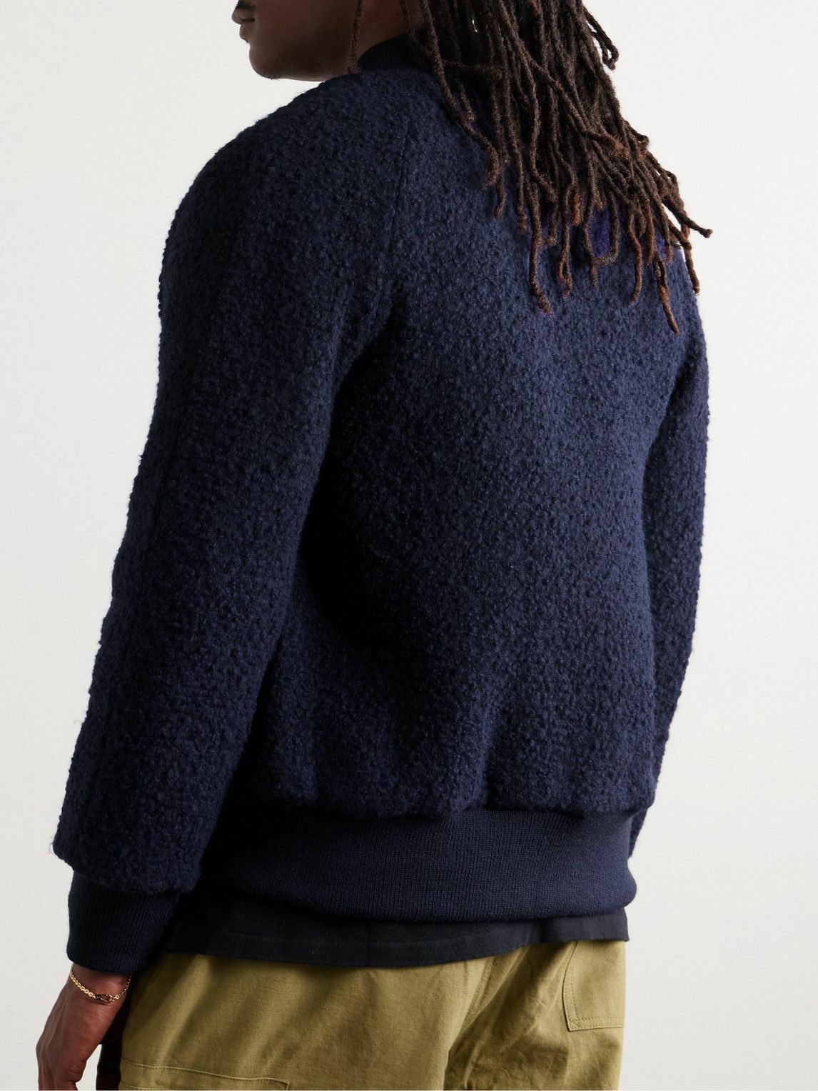 Golden Bear - The Jenner Padded Wool-Blend Bouclé Bomber Jacket - Blue