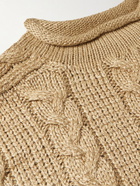 Ralph Lauren Purple label - Cable-Knit Silk and Linen-Blend Sweater - Brown