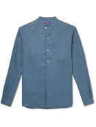 Ralph Lauren Purple label - Grandad-Collar Linen Shirt - Blue