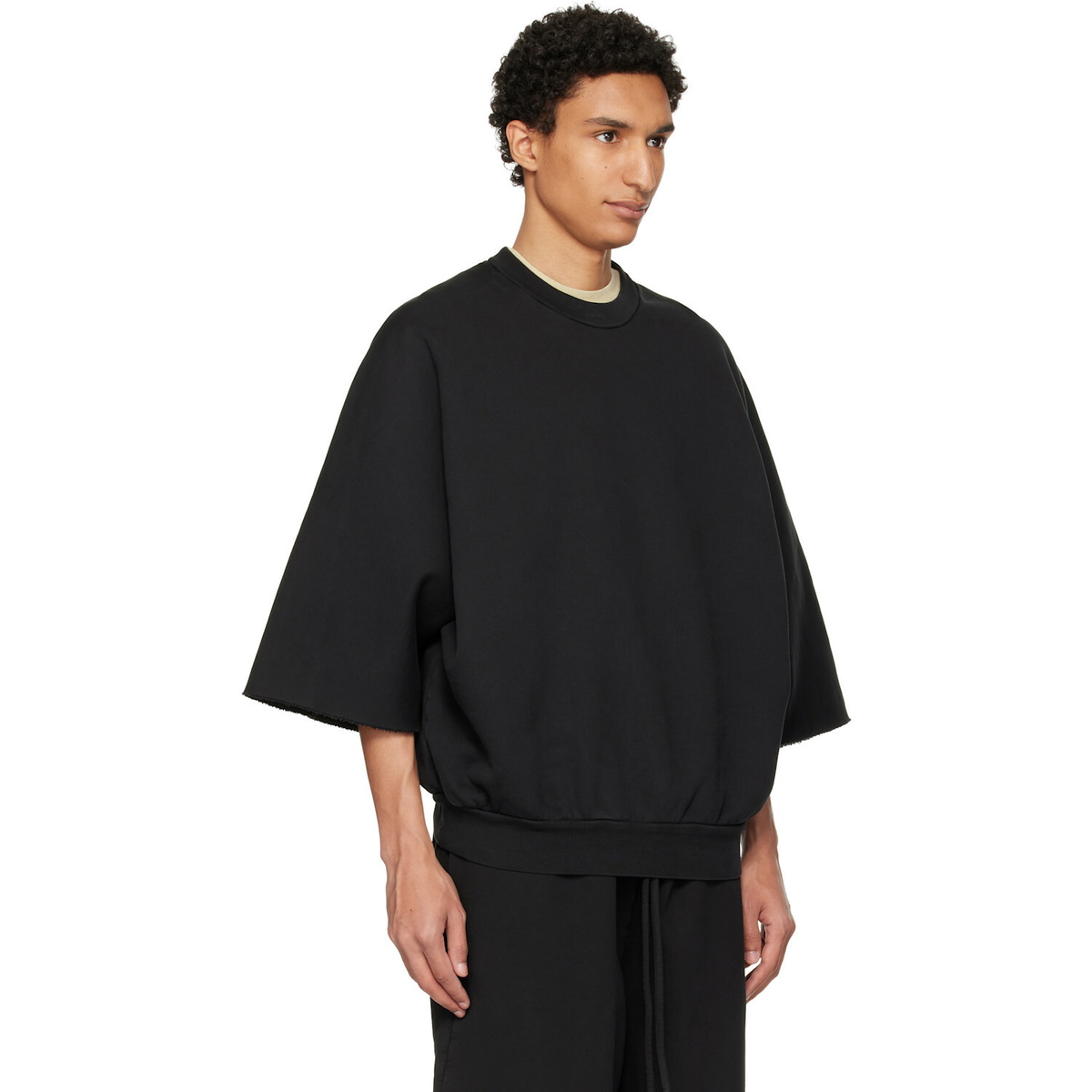 Fear of God Black Cut Sleeve Sweatshirt