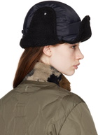 TAION Black Reversible Boa Down Cap