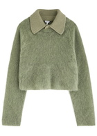 Loewe Mohair-blend Polo Jumper Khaki