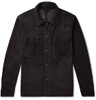 Valstar - Slim-Fit Unlined Suede Shirt Jacket - Navy