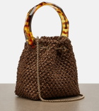 Jimmy Choo Bon Bon Small raffia-effect bucket bag