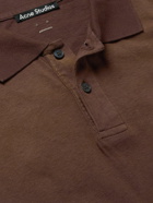 Acne Studios - Logo-Appliquéd Garment-Dyed Organic Cotton Polo Shirt - Brown