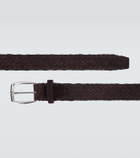 Brioni Braided suede belt