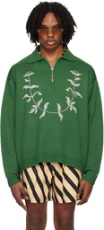 Bode Green Floret Polo