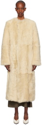 TOTEME Beige Silky Shearling Coat