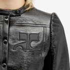 Courrèges Women's Iconic Vinyl Biker Jacket in Black