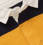 Beams Plus - Cotton Poplin-Trimmed Striped Wool Sweater - Men - Yellow