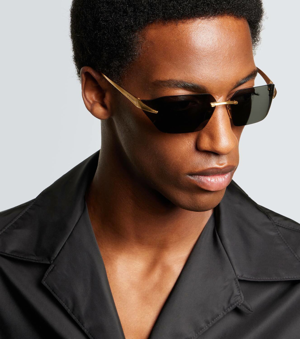Prada frameless sunglasses ? PRADA Rimless Gradient Sunglasses – Gold Frame & Brown  main image 3
