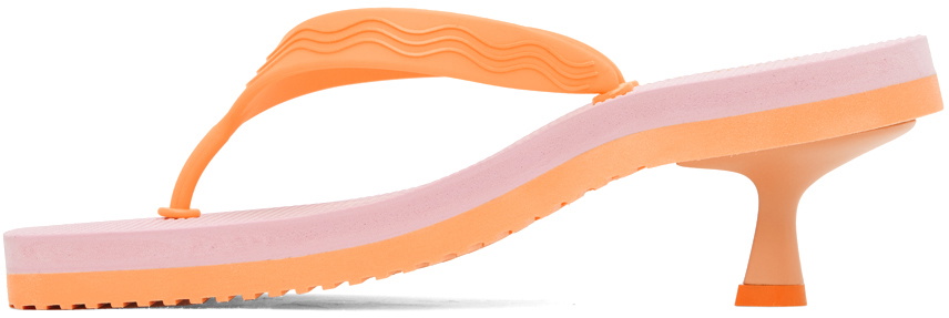 Palm Angels Pink & Orange Kitten Heeled Sandals Palm Angels