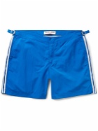 Orlebar Brown - Bulldog Straight-Leg Mid-Length Striped Swim Shorts - Blue