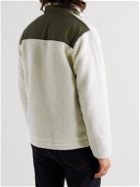 Armor Lux - Logo-Appliquéd Cotton-Blend Ripstop-Trimmed Fleece Jacket - Neutrals