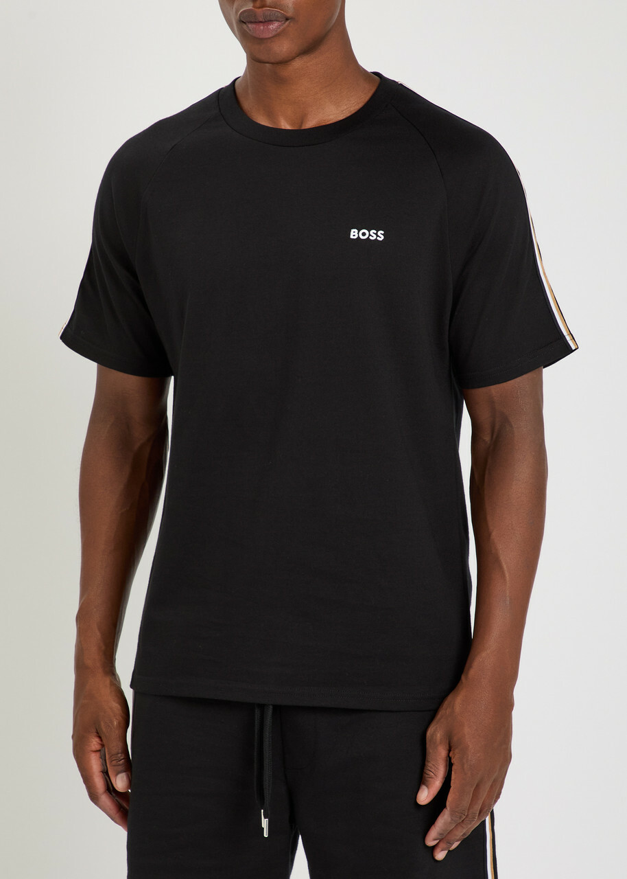 Boss Iconic Logo-embroidered Cotton T-shirt Black