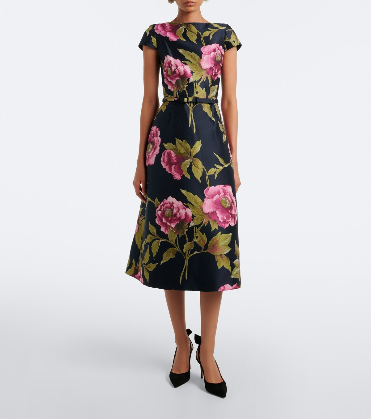 Carolina Herrera Floral jacquard midi dress