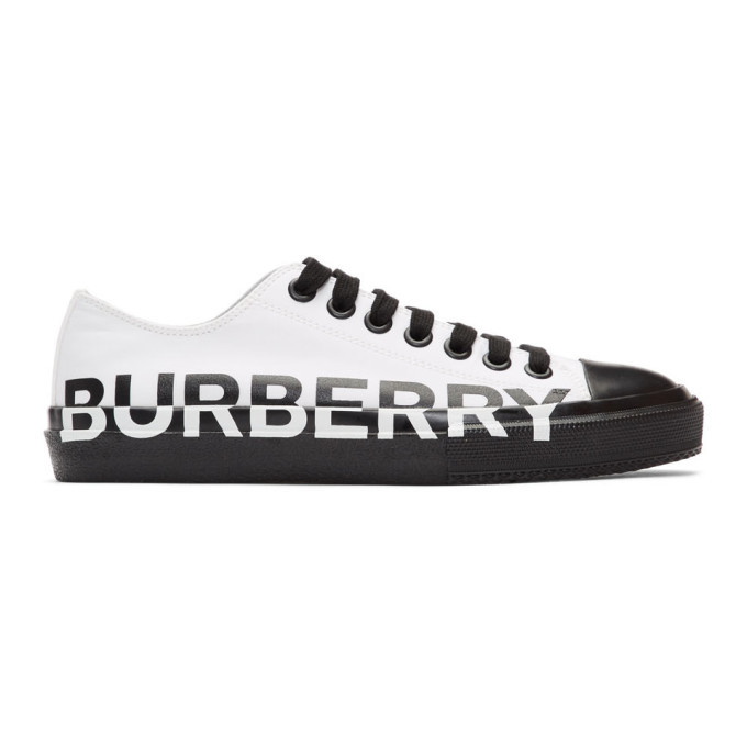 Photo: Burberry White and Black Larkhall M Logo Sneakers