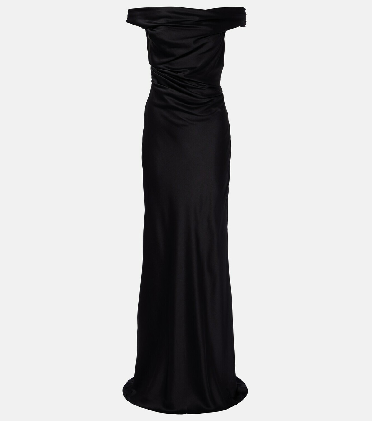 The Sei Bardot off-shoulder silk charmeuse gown