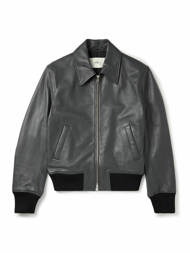 Photo: AMI PARIS - Leather Jacket - Black