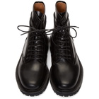 Dries Van Noten Black Lace-Up Combat Boots