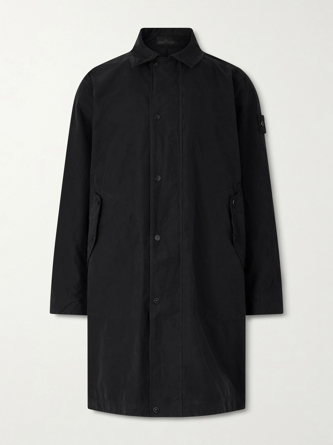 Stone Island - STONE ISLAND GHOST David Tech-Canvas Coat - Black