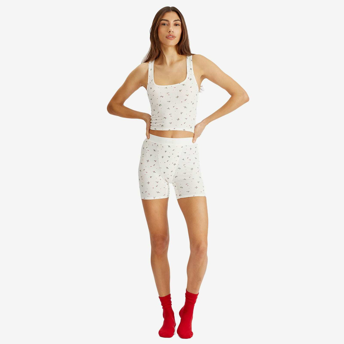 SKIMS Women's Cotton Rib Tank 3-Pack in Marble Holly Multi