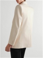 SAINT LAURENT - Slim-Fit Satin-Trimmed Silk-Twill Tuxedo Jacket - Neutrals