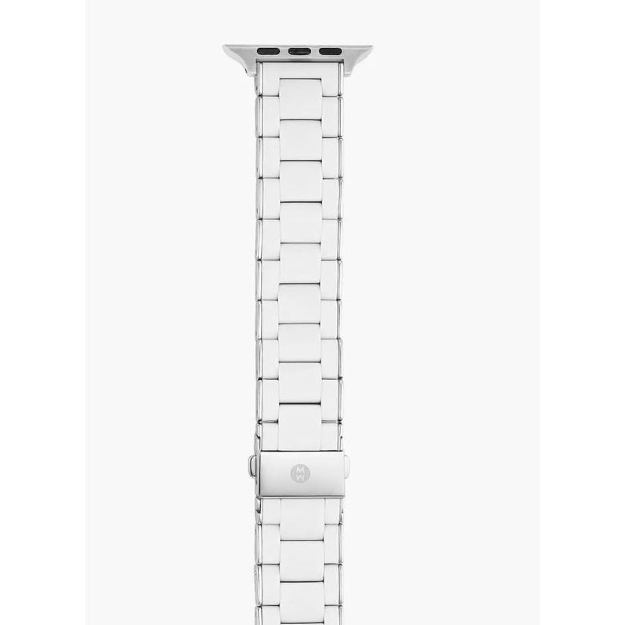 Michele White And Stainless Silicone-Wrapped Bracelet Band For Apple Watch