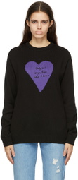 Awake NY Black Cotton 'Baby Girl' Sweater