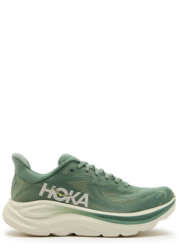Photo: Hoka Clifton 10 Mesh Sneakers Green