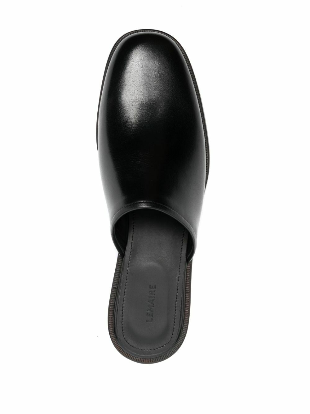 LEMAIRE Black Square Toe Leather Mules Lemaire